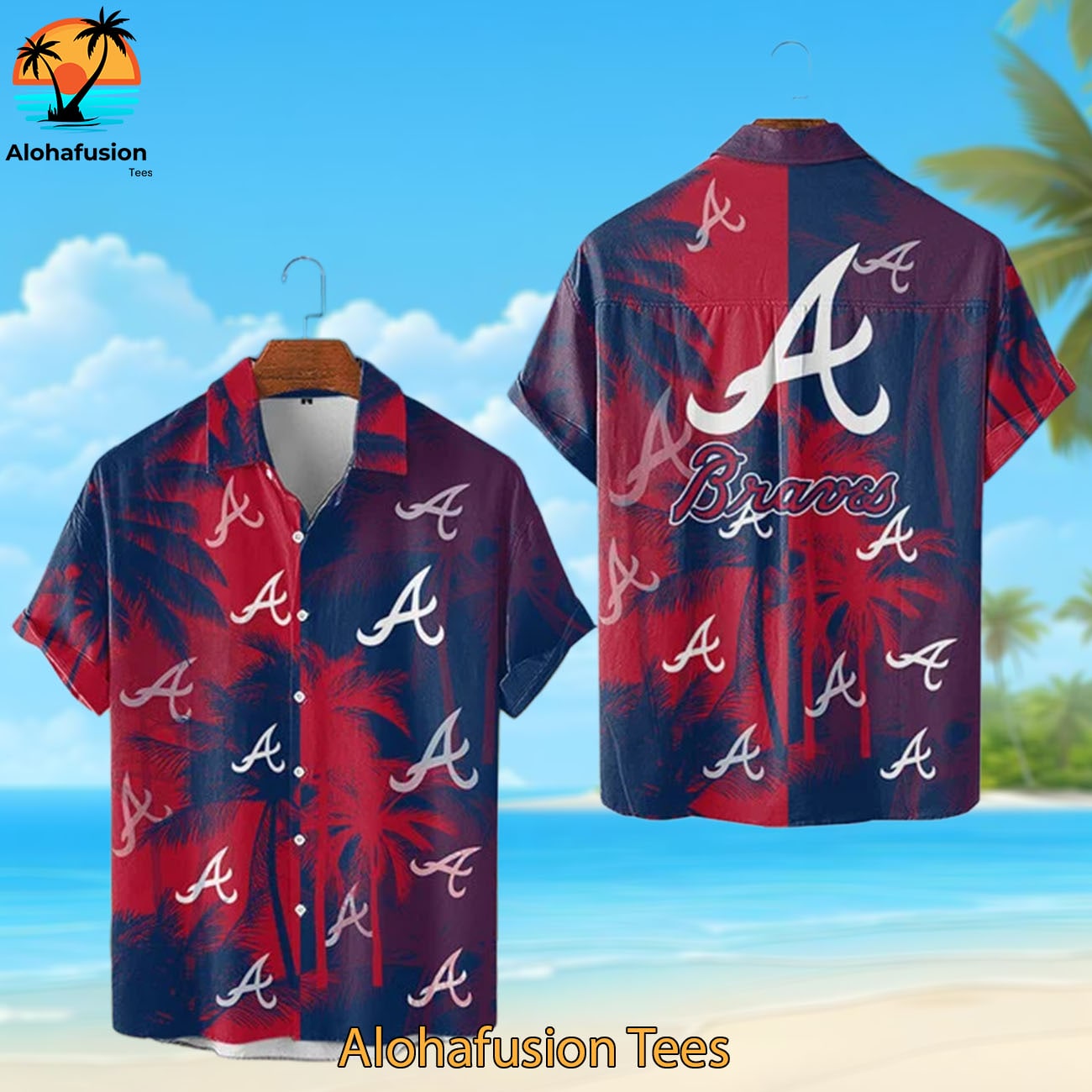 Atlanta Braves Coastal Collection Atlanta Braves Aloha Shirt 1
