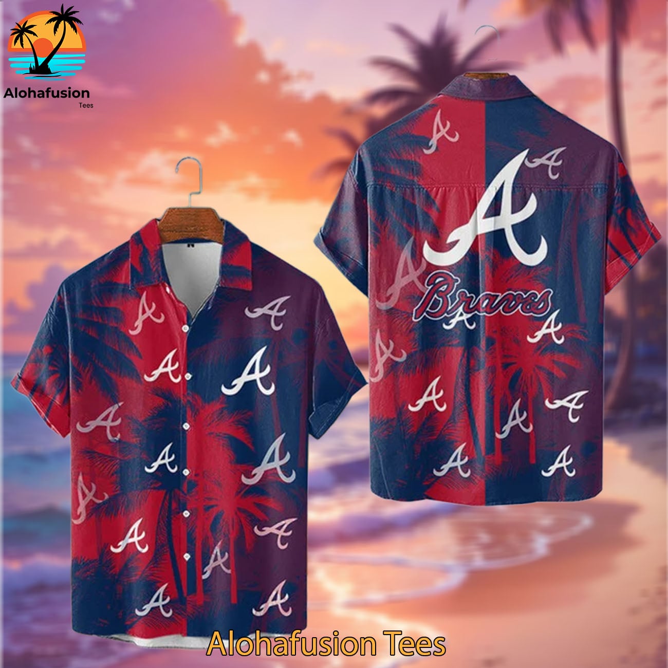 Atlanta Braves Coastal Collection Atlanta Braves Aloha Shirt 2