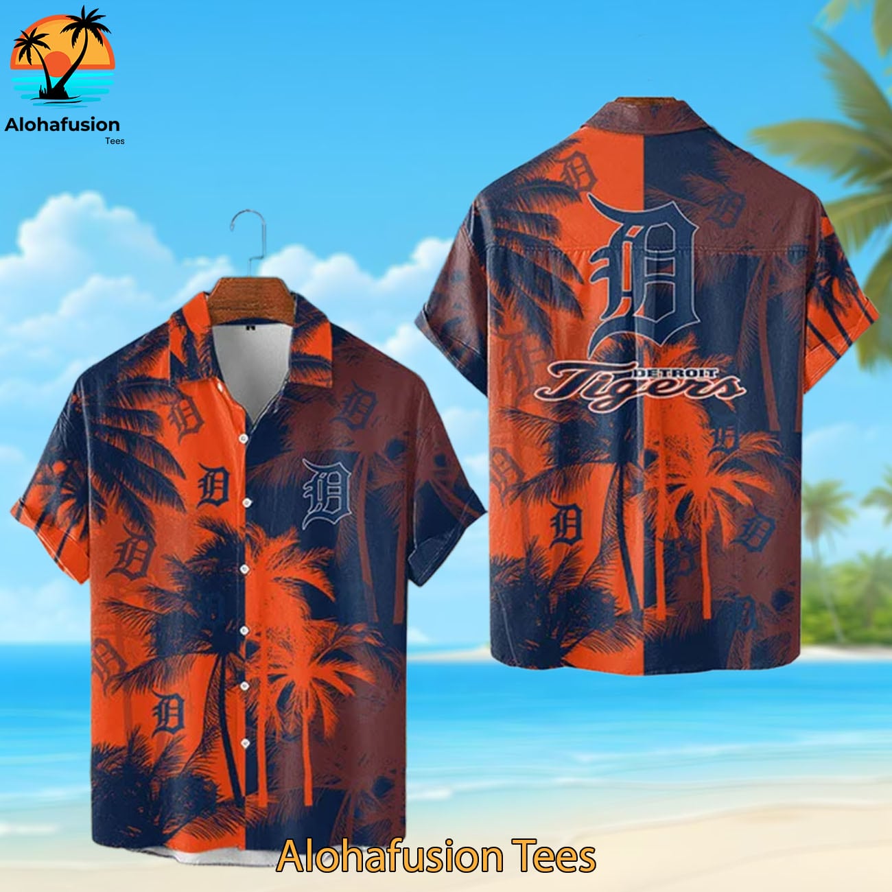Detroit Tigers Coastal Collection Detroit Tigers Aloha Shirt 1