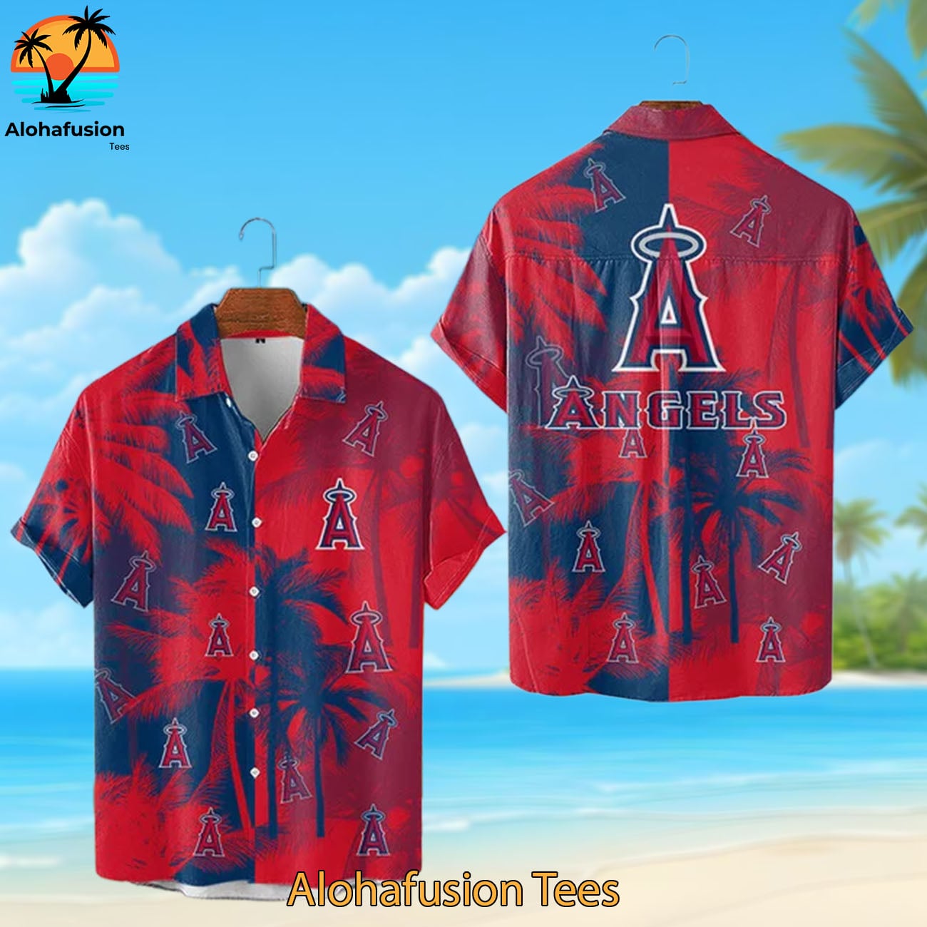 Los Angeles Angels Coastal Collection Los Angeles Angels Aloha Shirt 1