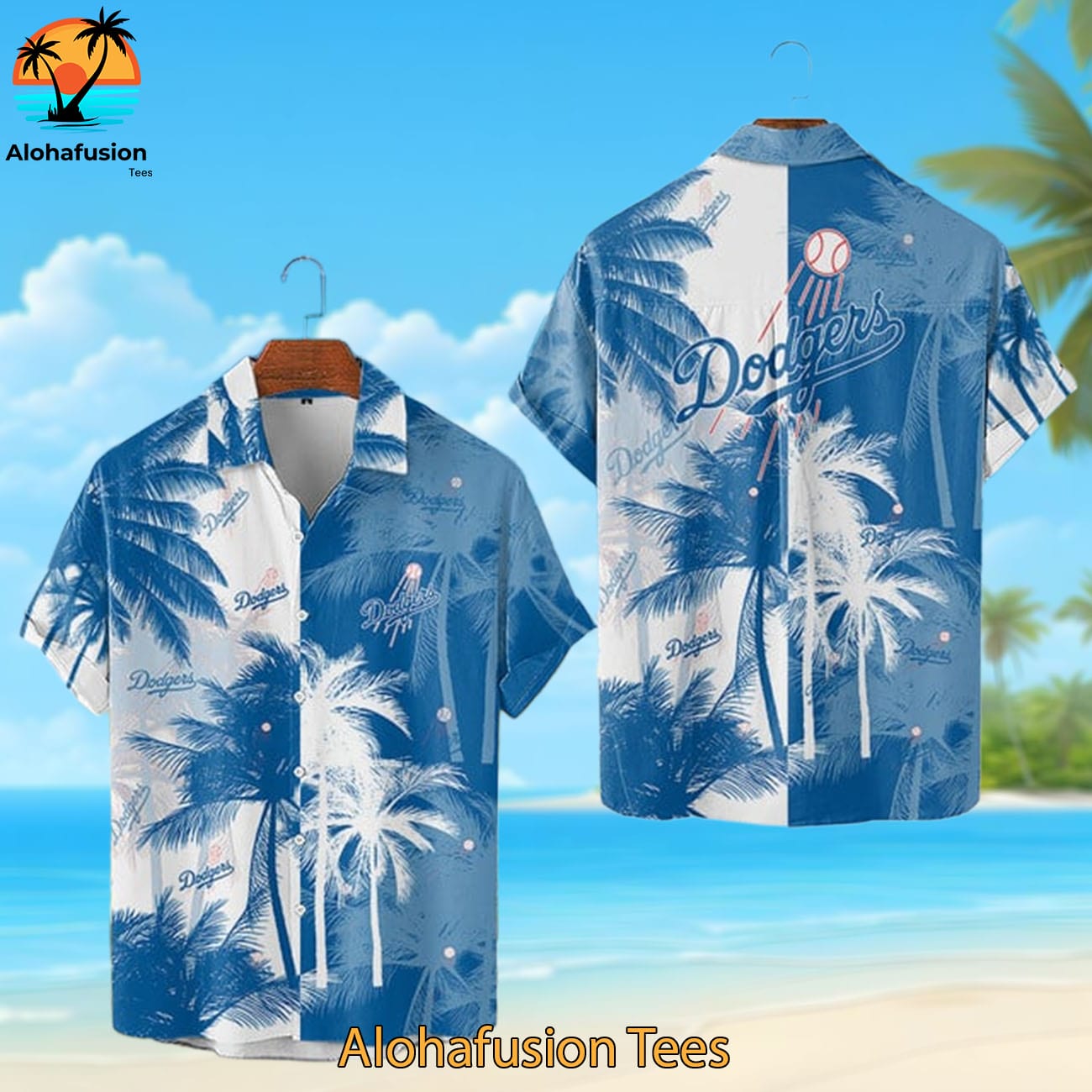 Los Angeles Dodgers Coastal Collection Los Angeles Dodgers Aloha Shirt 1