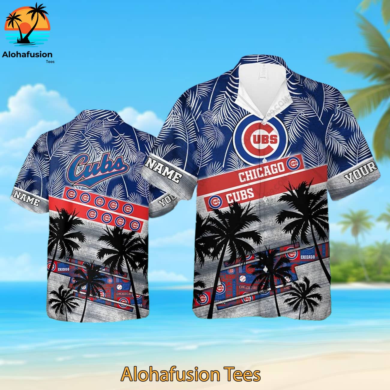 Personalized Chicago Cubs A Summer Swing Chicago Cubs Aloha Shirt 1