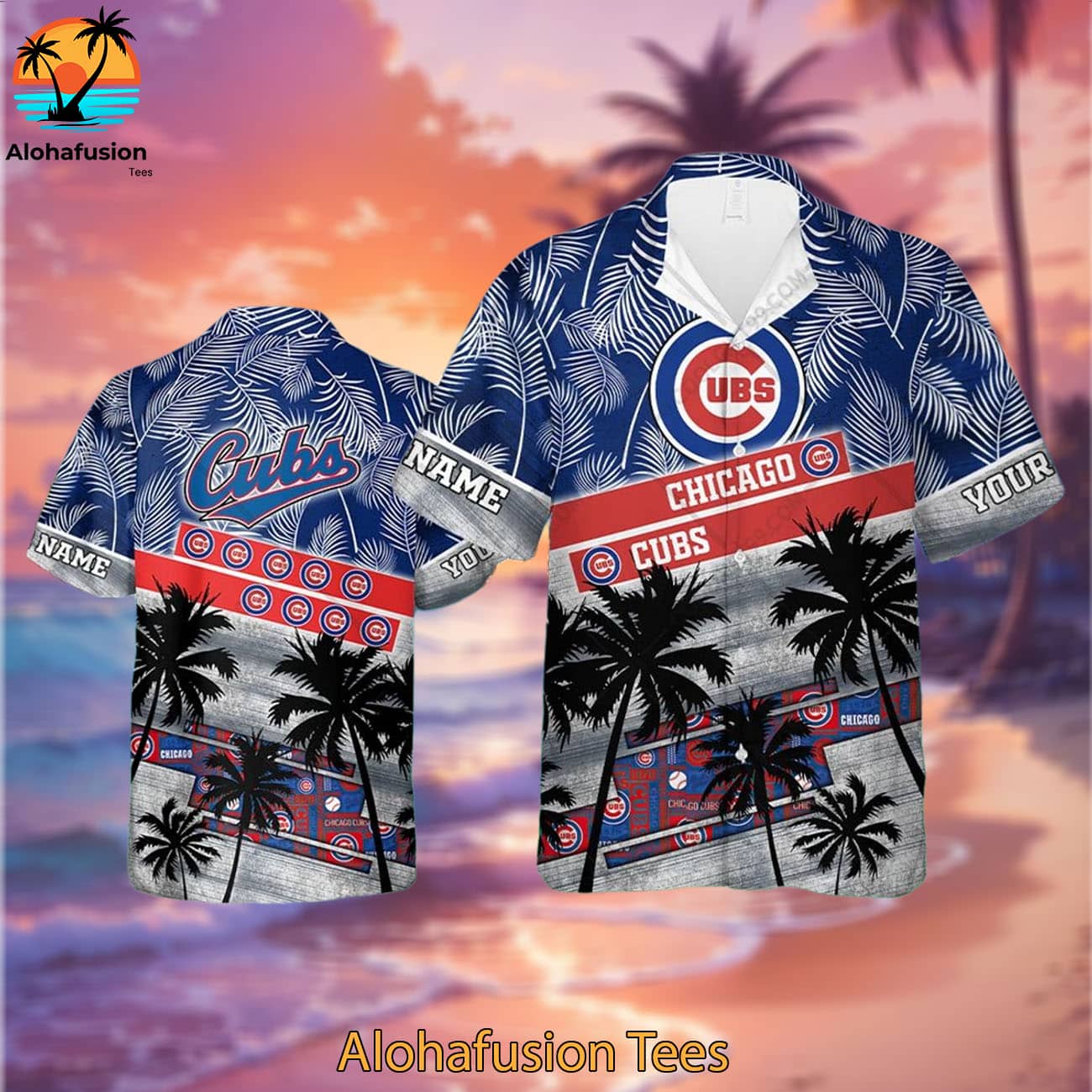 Personalized Chicago Cubs A Summer Swing Chicago Cubs Aloha Shirt 2