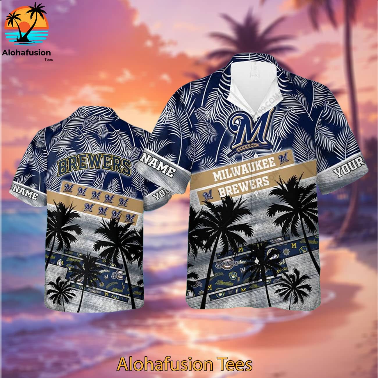Personalized Milwaukee Brewers A Summer Swing Milwaukee Brewers Aloha Shirt 2