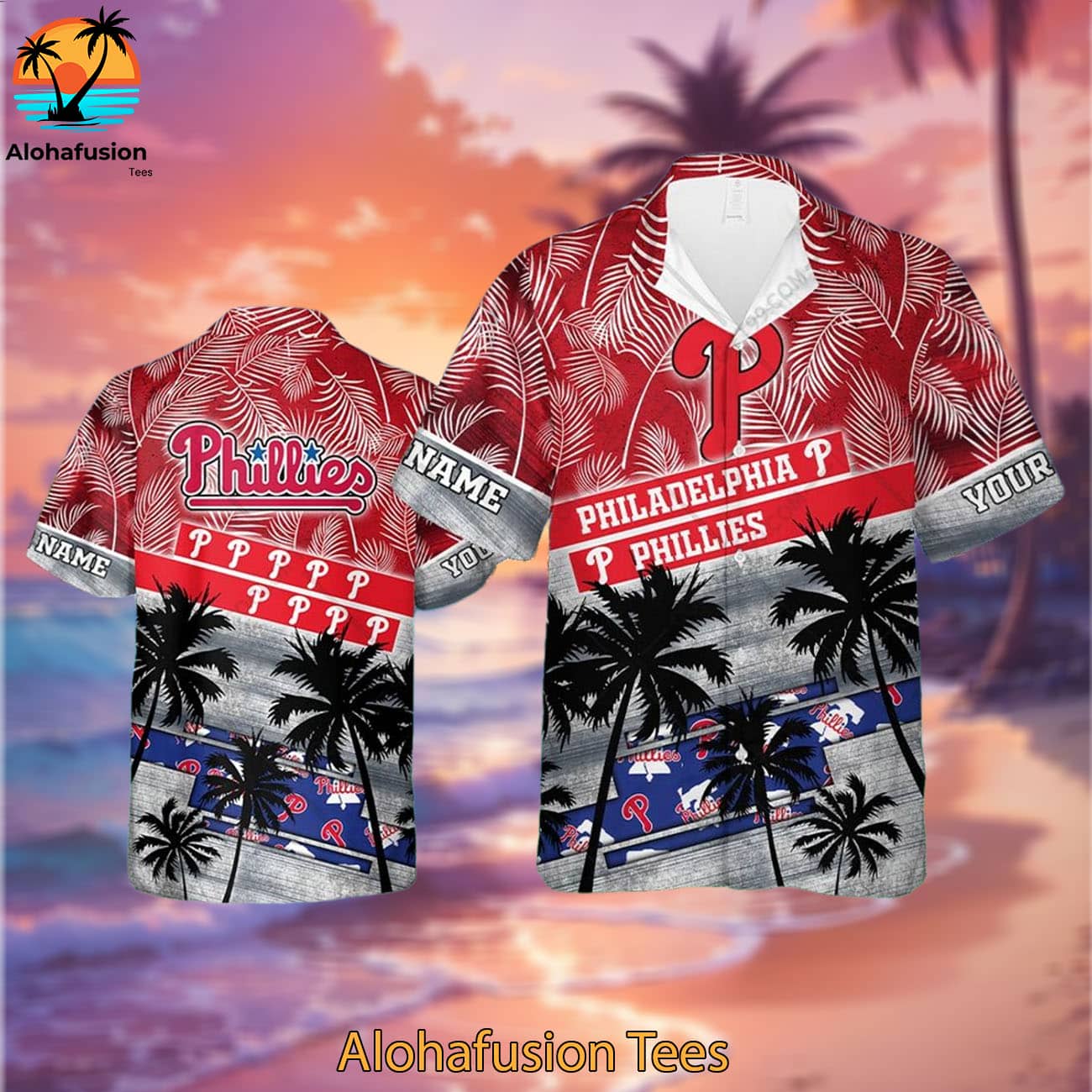 Personalized Philadelphia Phillies A Summer Swing Philadelphia Phillies Aloha Shirt 2