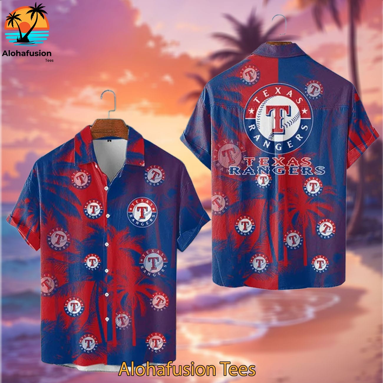 Texas Rangers Coastal Collection Texas Rangers Aloha Shirt 2