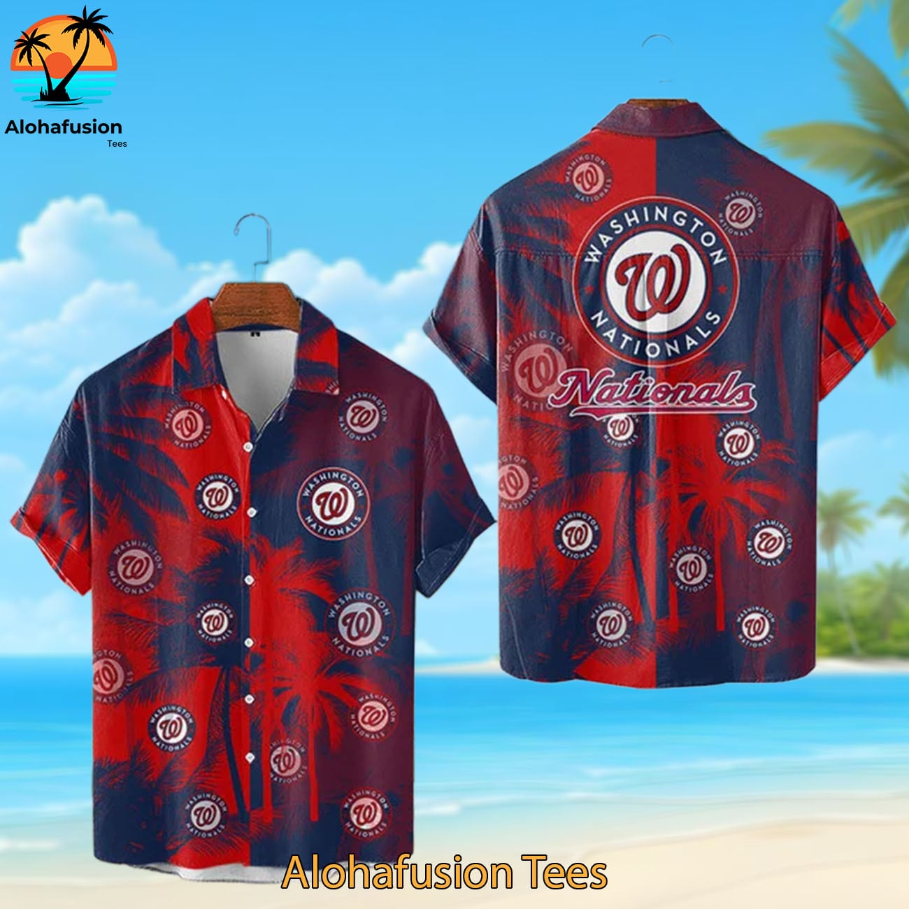 Washington Nationals Coastal Collection Washington Nationals Aloha Shirt 1