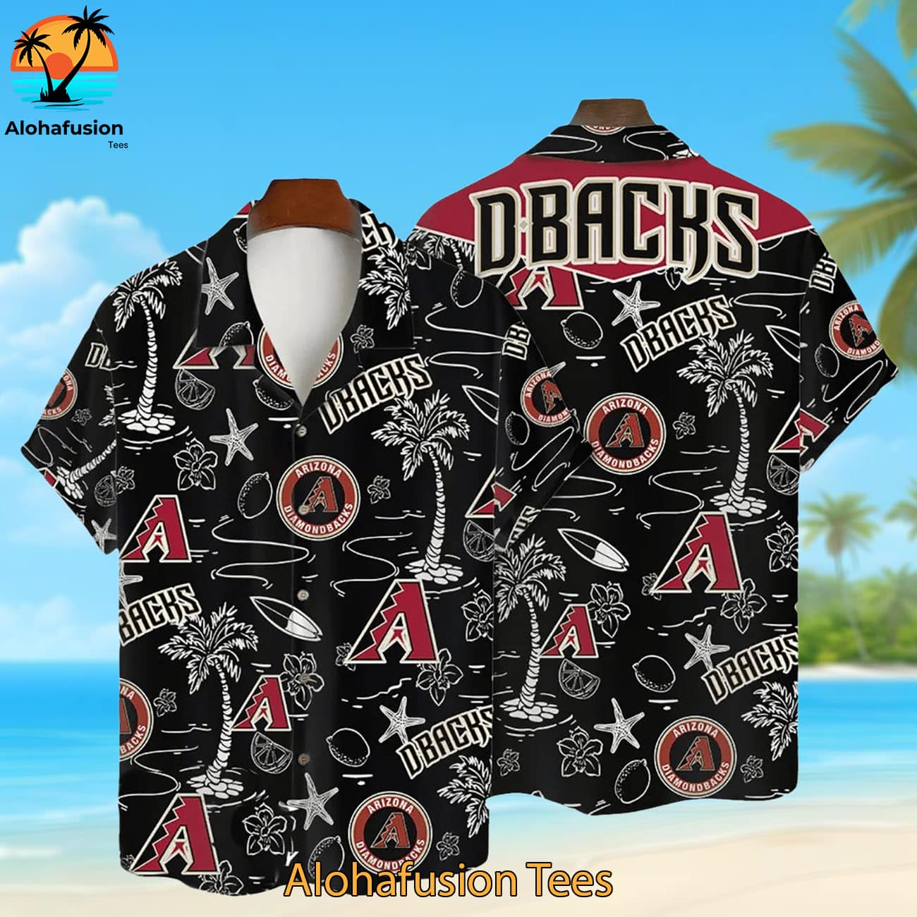 Arizona Diamondbacks Tropical Palms Arizona Diamondbacks Aloha Shirt 1