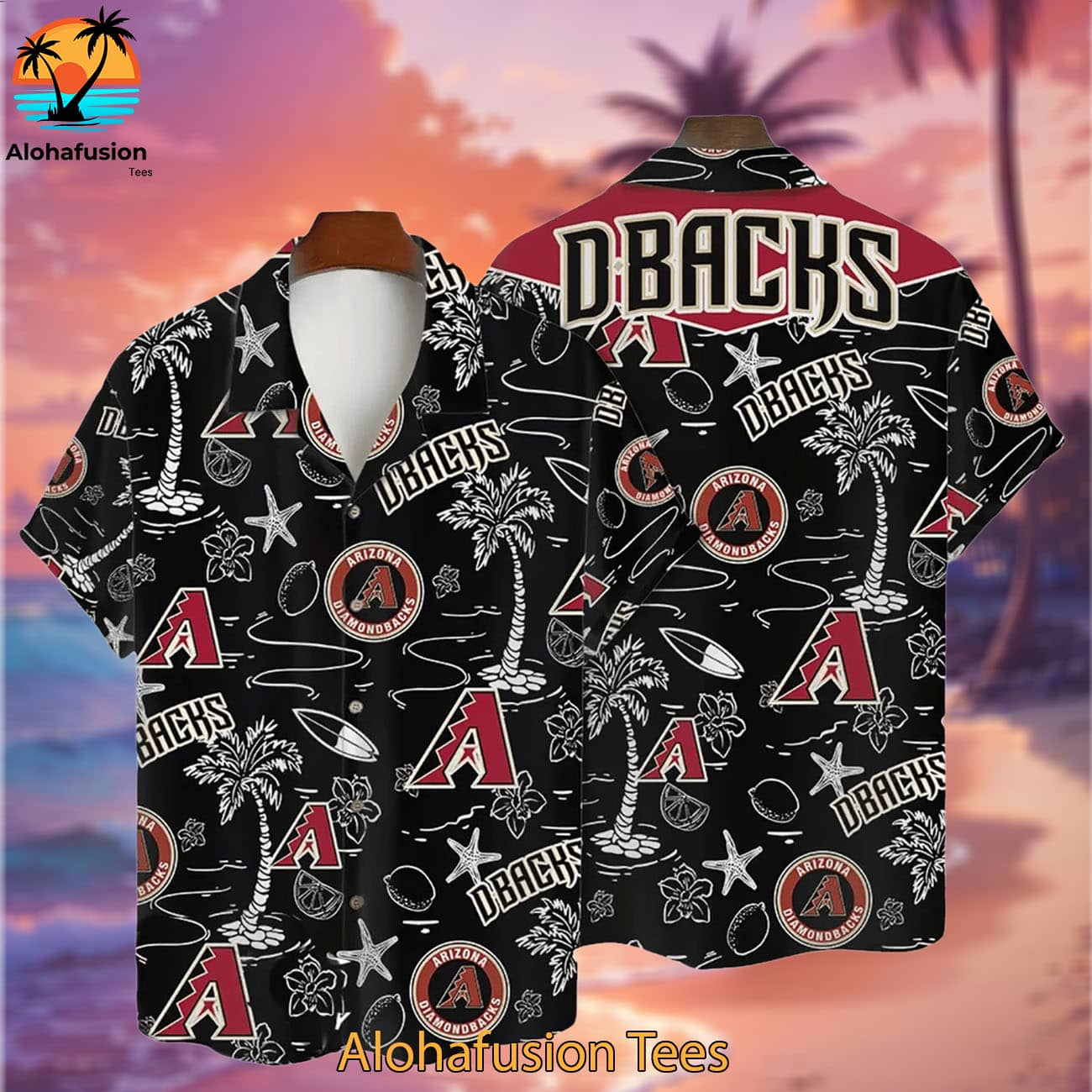 Arizona Diamondbacks Tropical Palms Arizona Diamondbacks Aloha Shirt 2