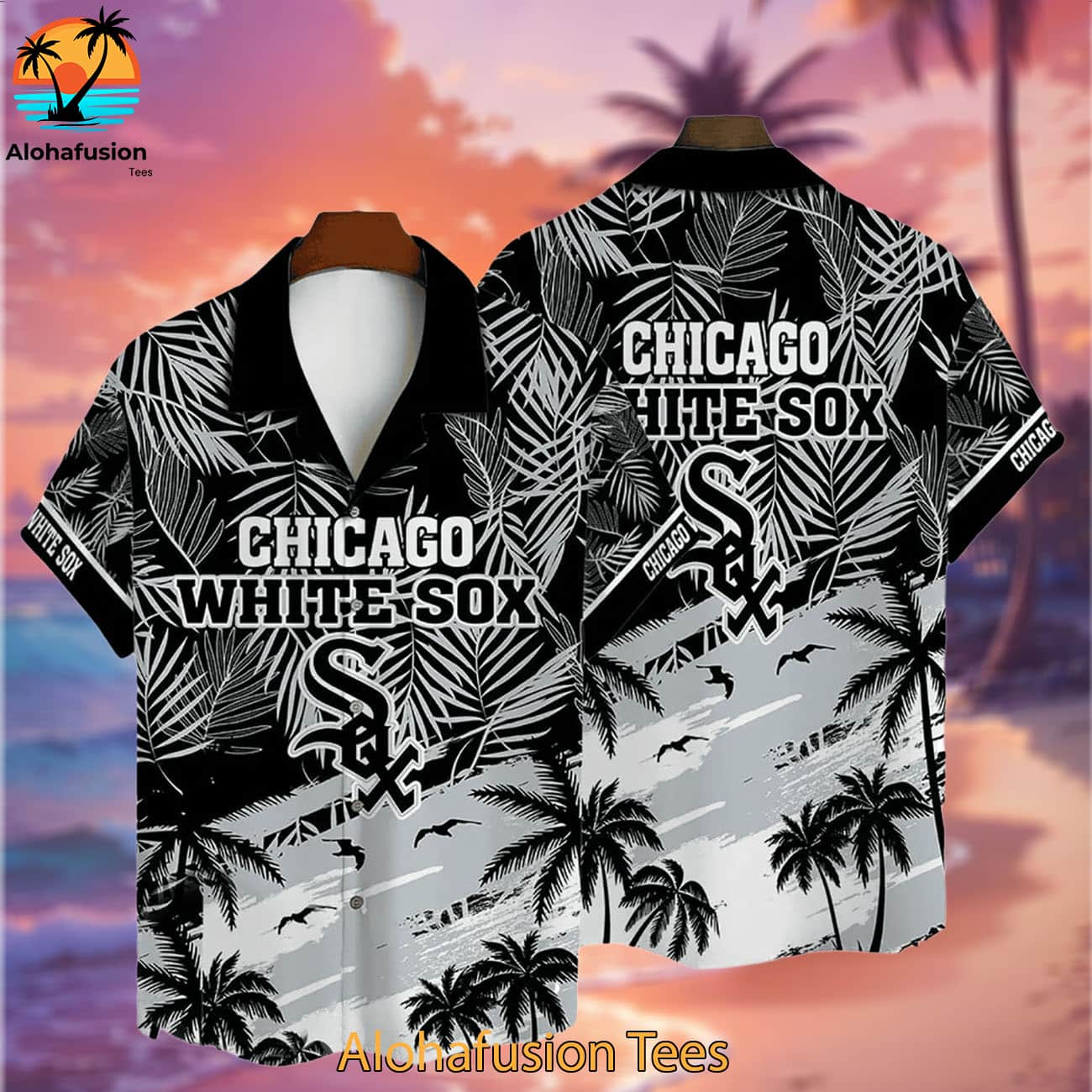 Chicago White Sox Tropical Palms Chicago White Sox Aloha Shirt 2