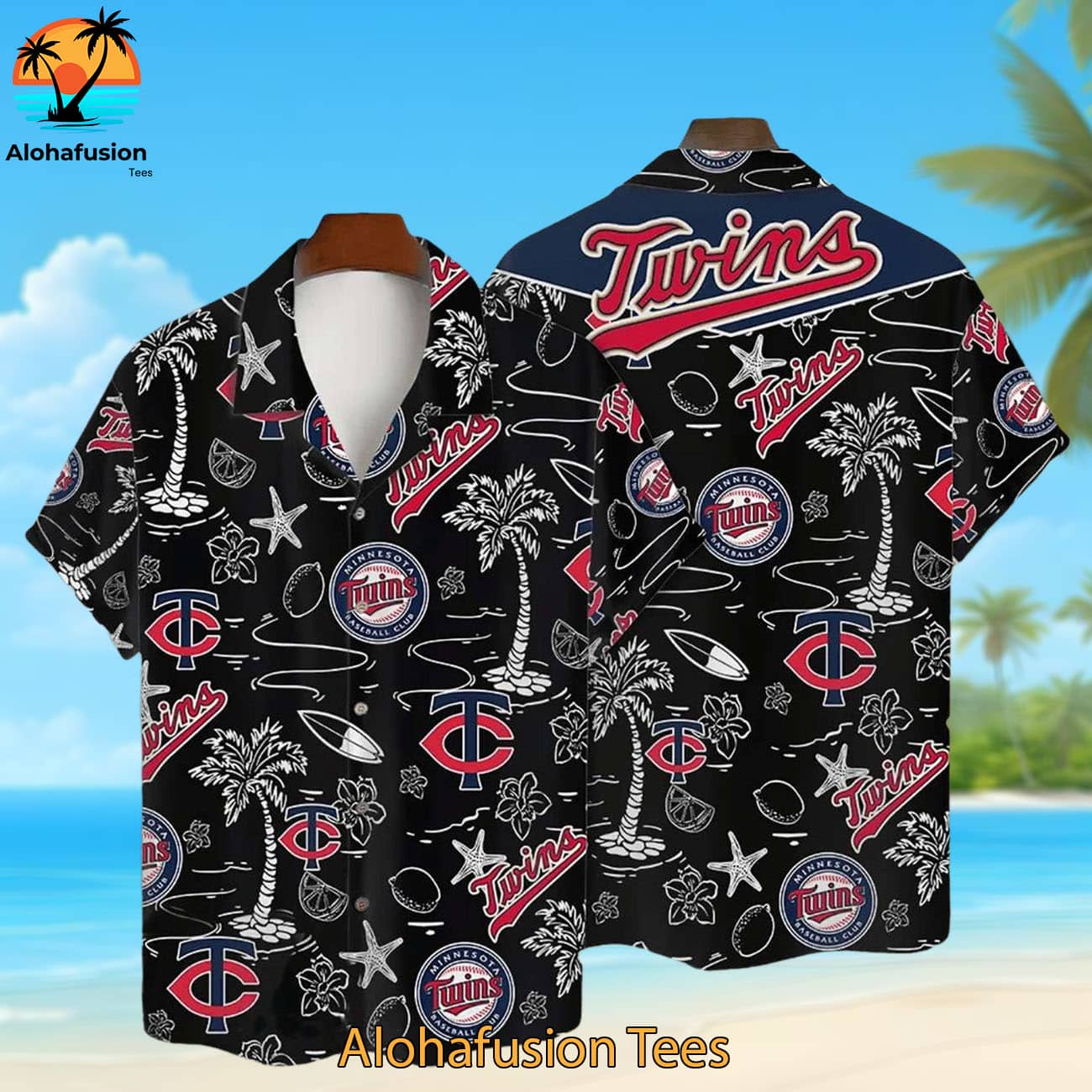 Minnesota Twins Tropical Palms Minnesota Twins Aloha Shirt 1
