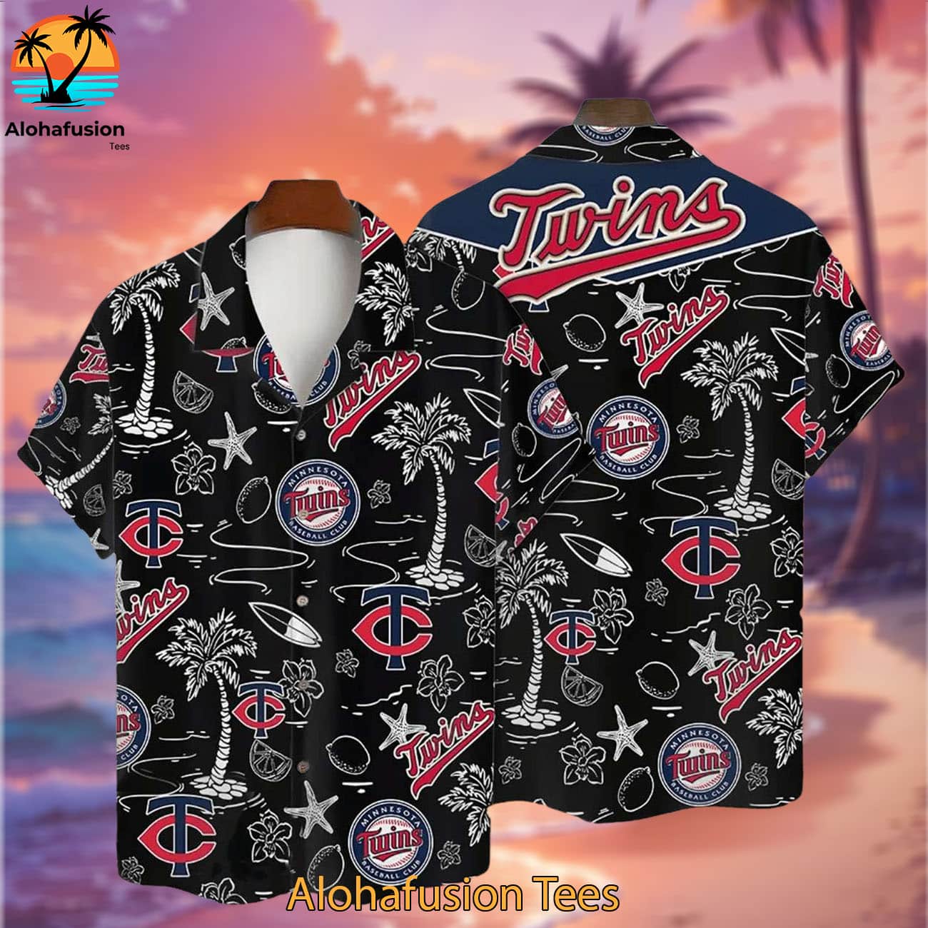 Minnesota Twins Tropical Palms Minnesota Twins Aloha Shirt 2