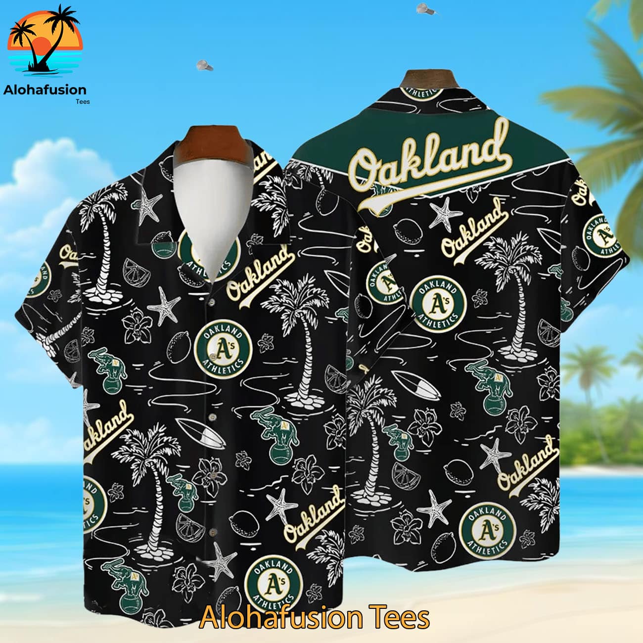 Oakland Athletics Tropical Palms Oakland Athletics Aloha Shirt 1