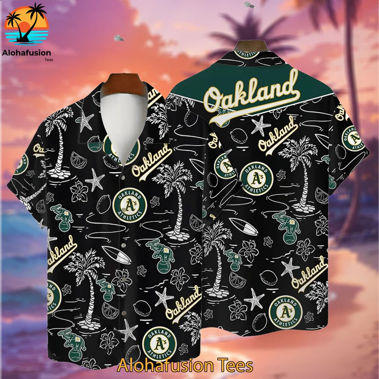 Oakland Athletics Tropical Palms Oakland Athletics Aloha Shirt 2
