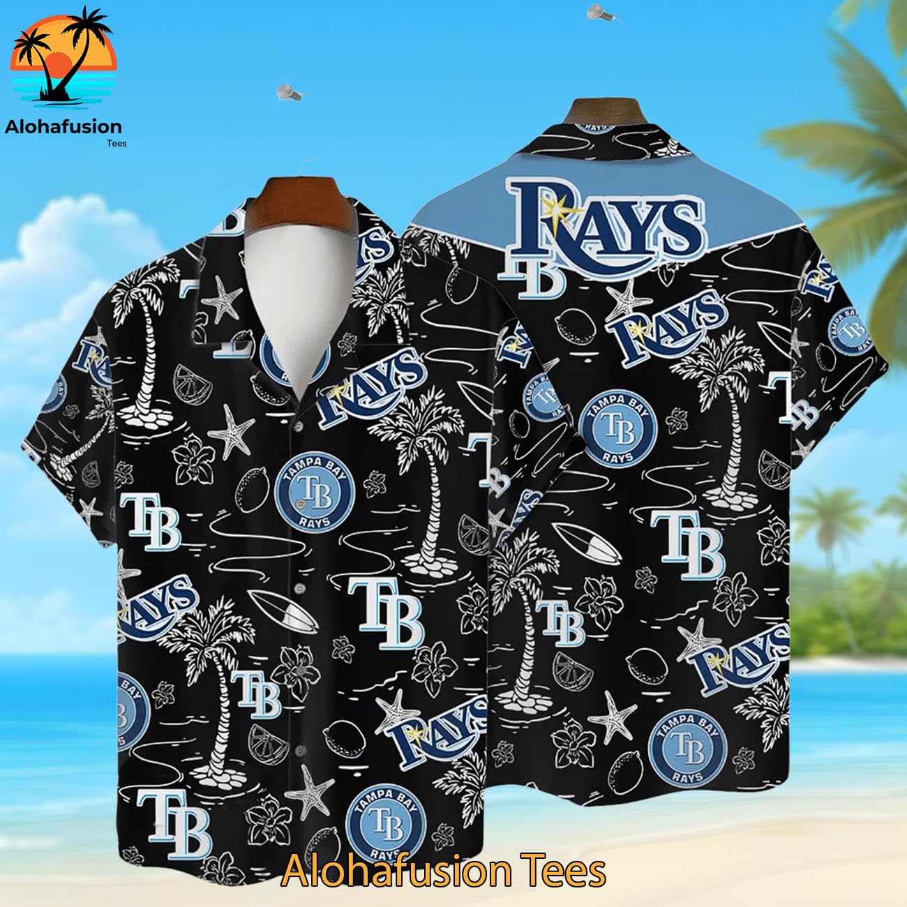 Tampa Bay Rays Tropical Palms Tampa Bay Rays Aloha Shirt 1