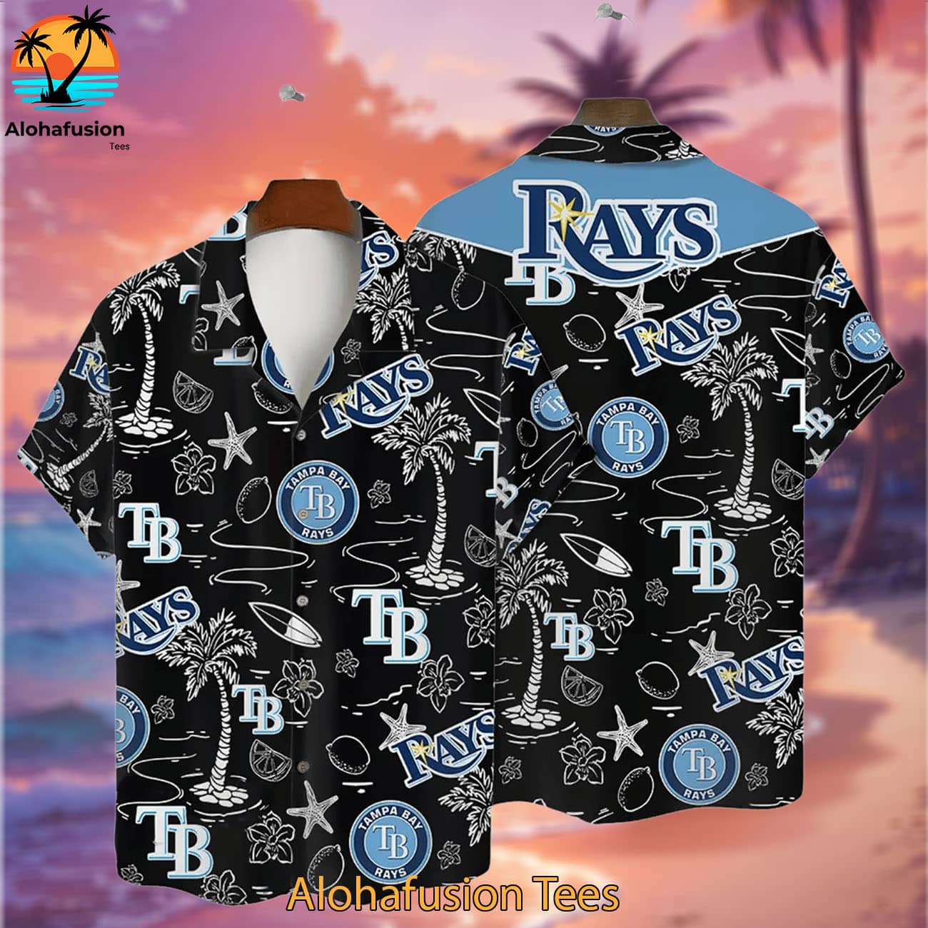 Tampa Bay Rays Tropical Palms Tampa Bay Rays Aloha Shirt 2