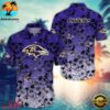 NFL Baltimore Ravens Skull Pattern Aloha Hawaiian Shirt 2 Baltimore Ravens Skull Pattern NFL Hawaiian Shirt