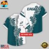 Custom Name Philadelphia Eagles Hibicus NFL Hawaiian Shirts For Fans