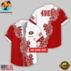 Custom Name San Francisco 49ers Hibicus Pattern NFL Hawaiian Shirts For Fans