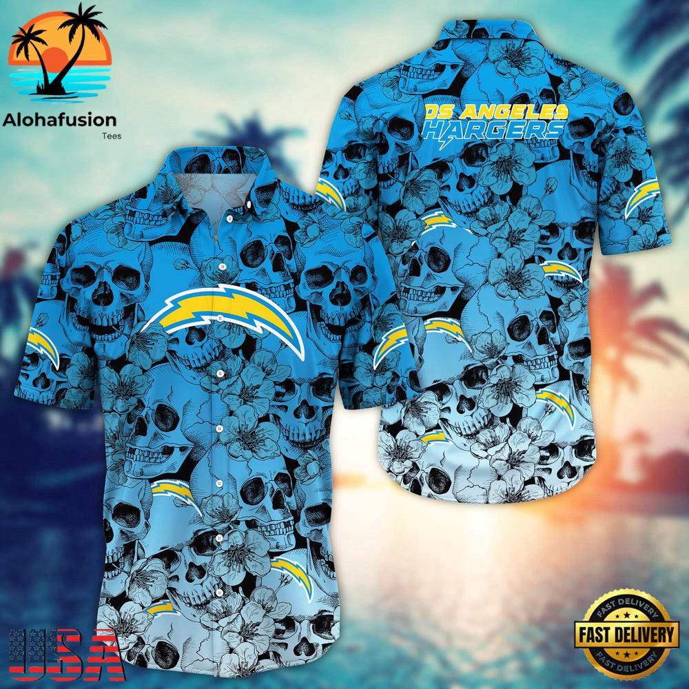 Los Angeles Chargers Skull Pattern NFL Hawaiian Shirt