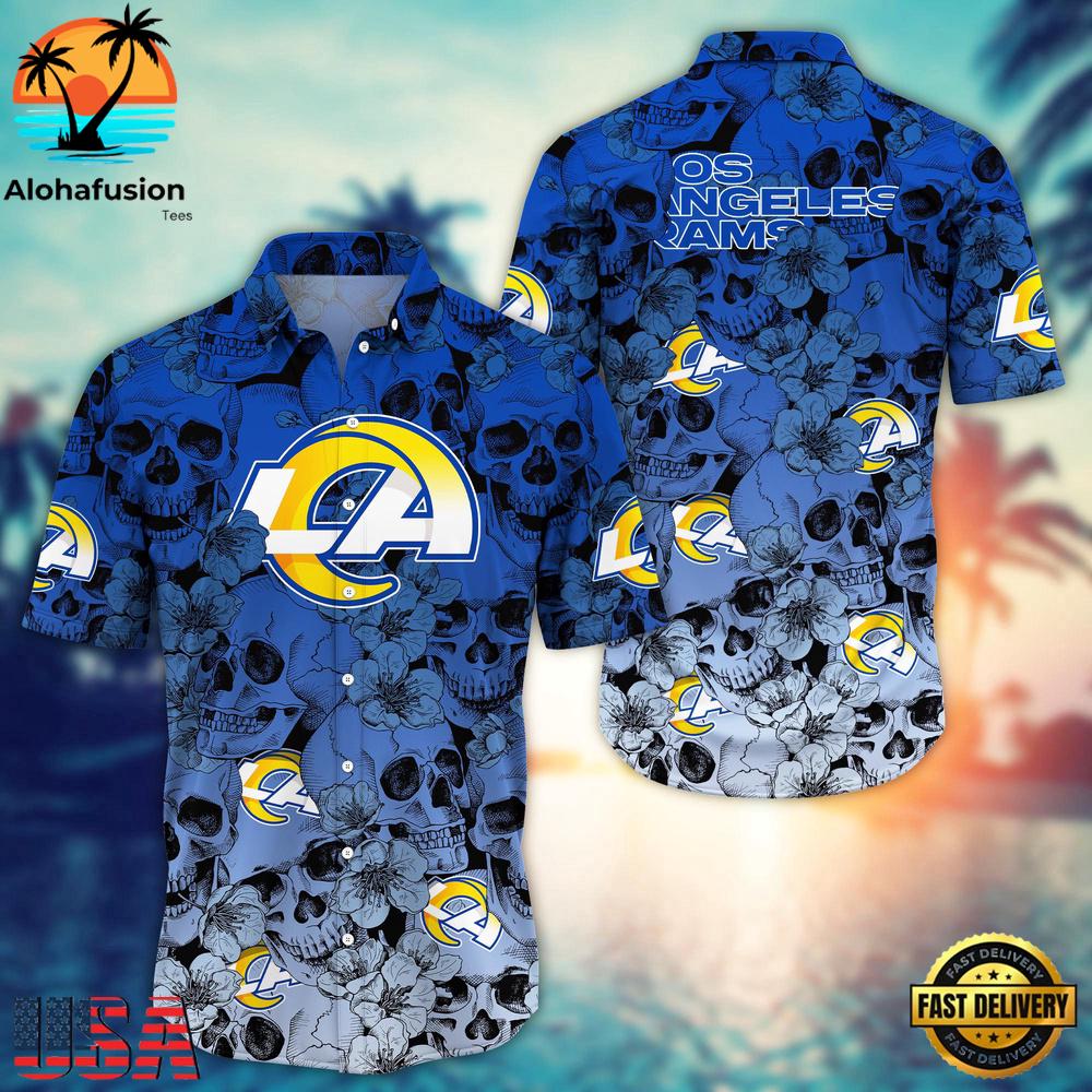 Los Angeles Rams Skull Pattern NFL Hawaiian Shirt