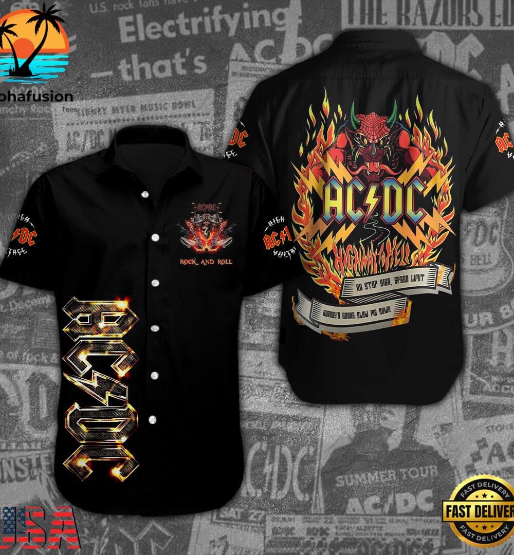 ACDC Short Sleeve Dress Shirt For Man And Women