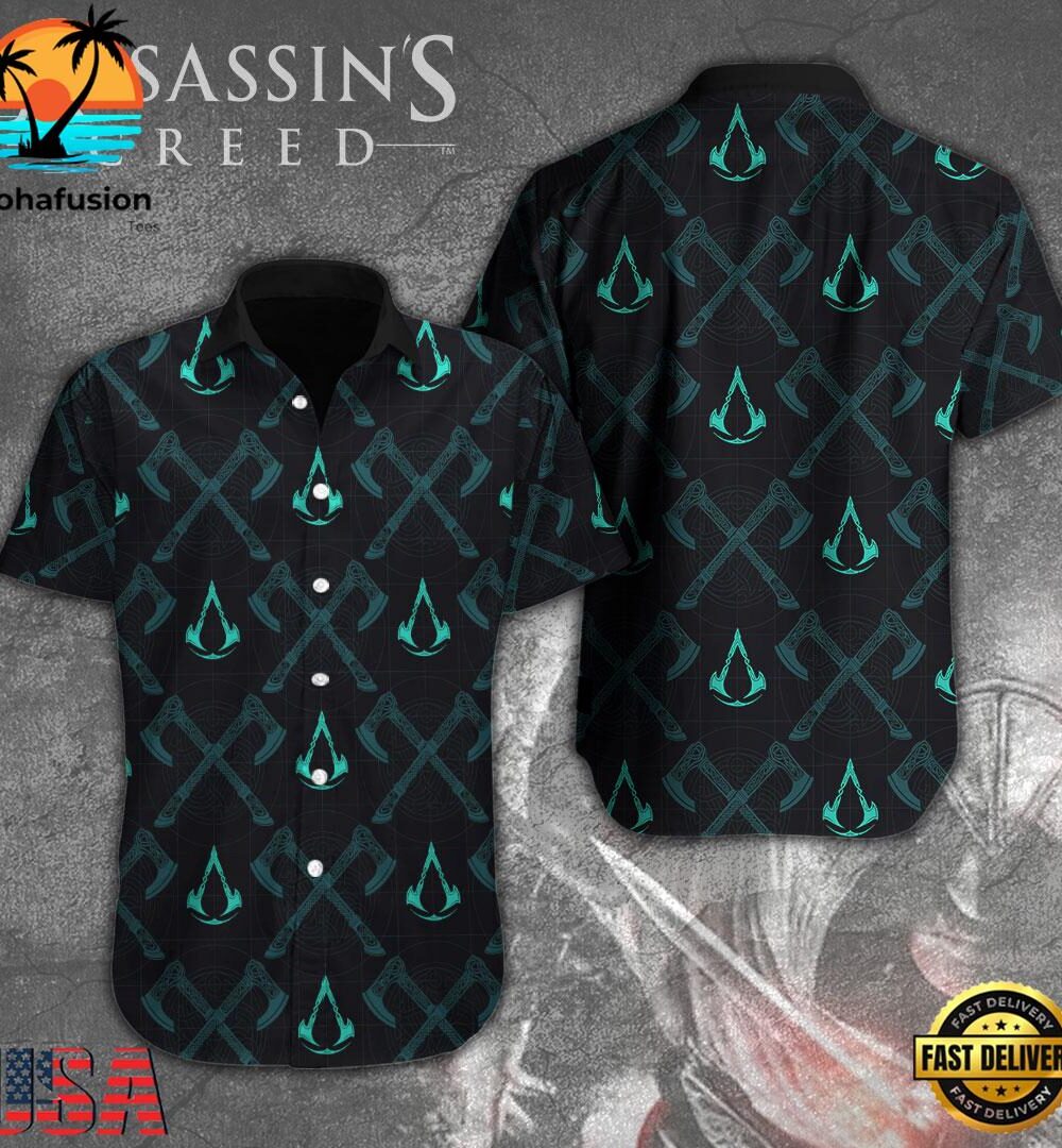 Assassin's Creed Short Sleeve Dress Shirt For Man And Women