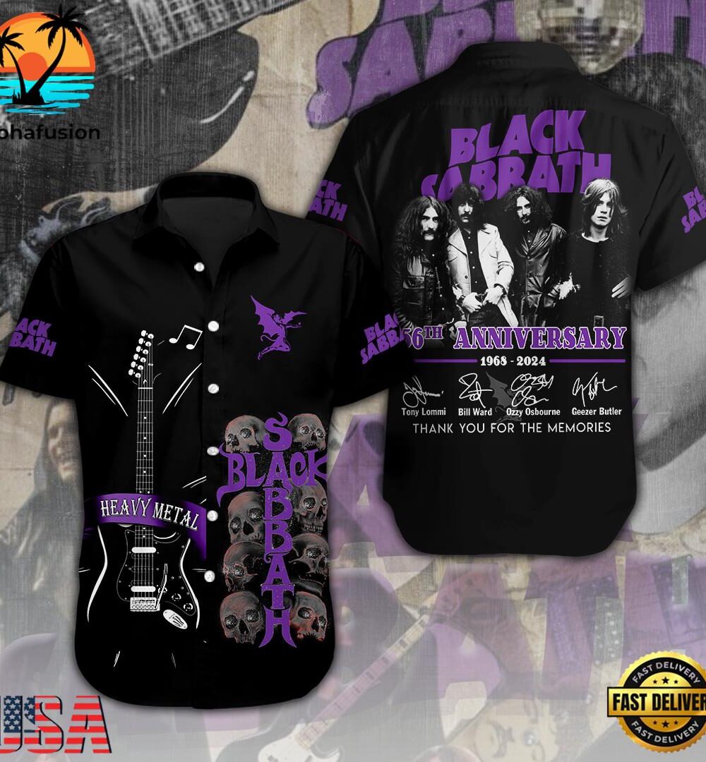 Black Sabbath Short Sleeve Dress Shirt For Man And Women