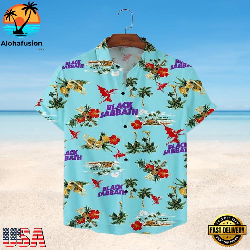Black Sabbath Tropical Rebellion Summer Aloha Hawaiian Shirt