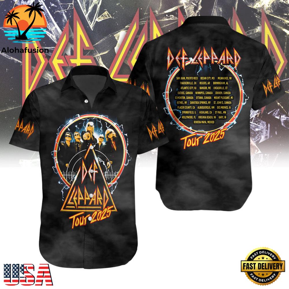 Def Leppard Short Sleeve Dress Shirt For Man And Women
