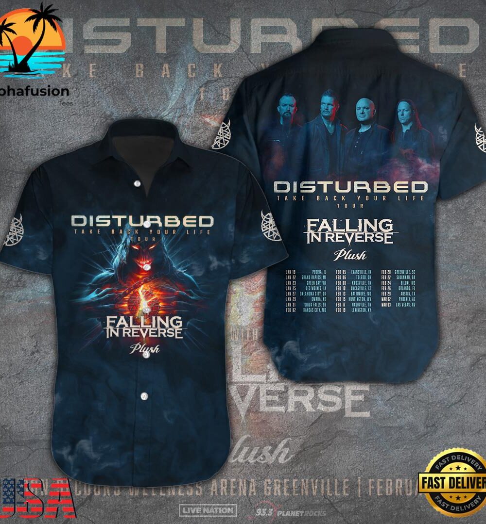 Disturbed Short Sleeve Dress Shirt For Man And Women