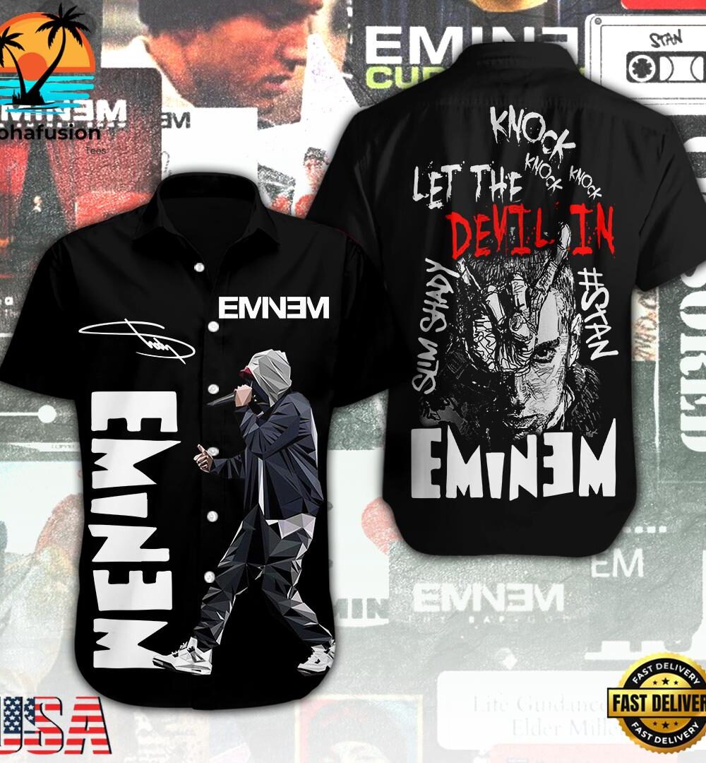 Eminem Short Sleeve Dress Shirt For Man And Women