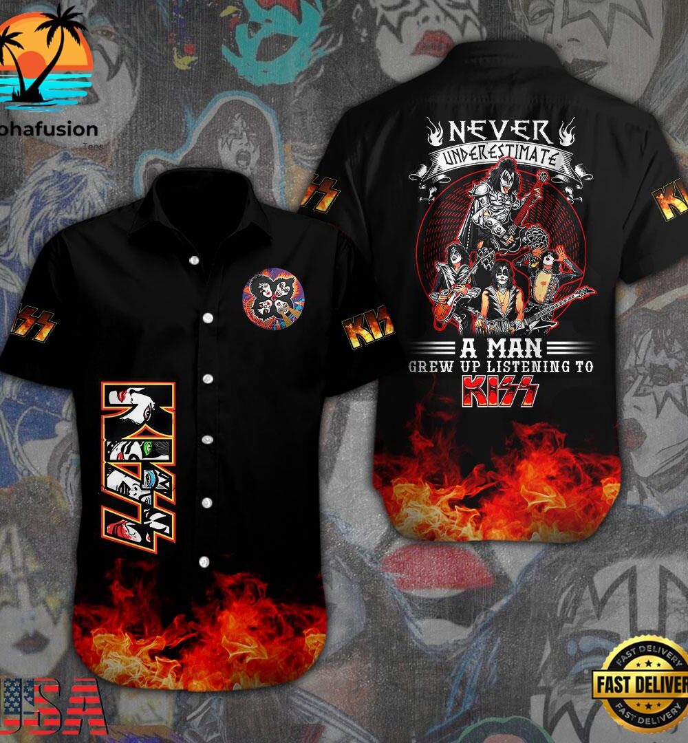 Kiss Band Short Sleeve Dress Shirt For Man And Women