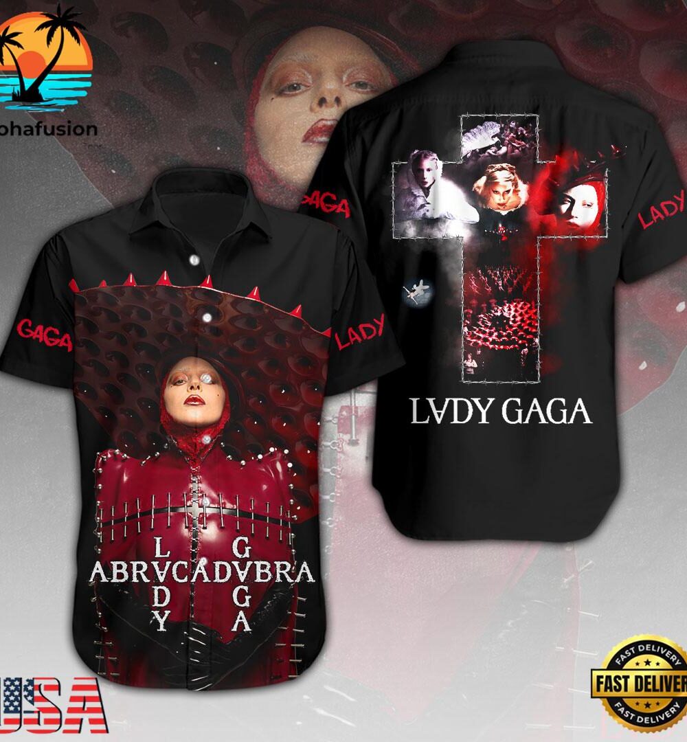 Lady Gaga Short Sleeve Dress Shirt For Man And Women