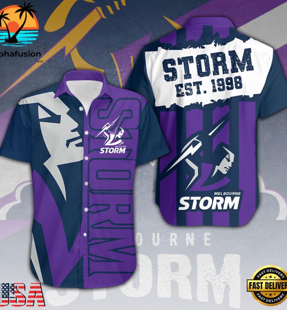 Melbourne Storm Short Sleeve Dress Shirt For Man And Women