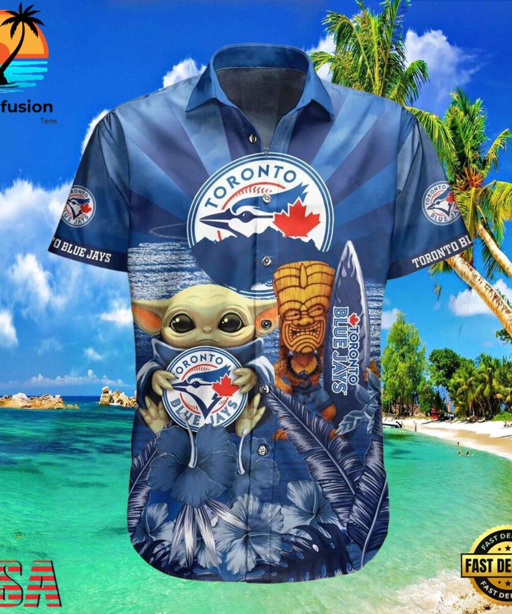 MLB Baby Yoda Toronto Blue Jays Aloha Hawaiian Shirt