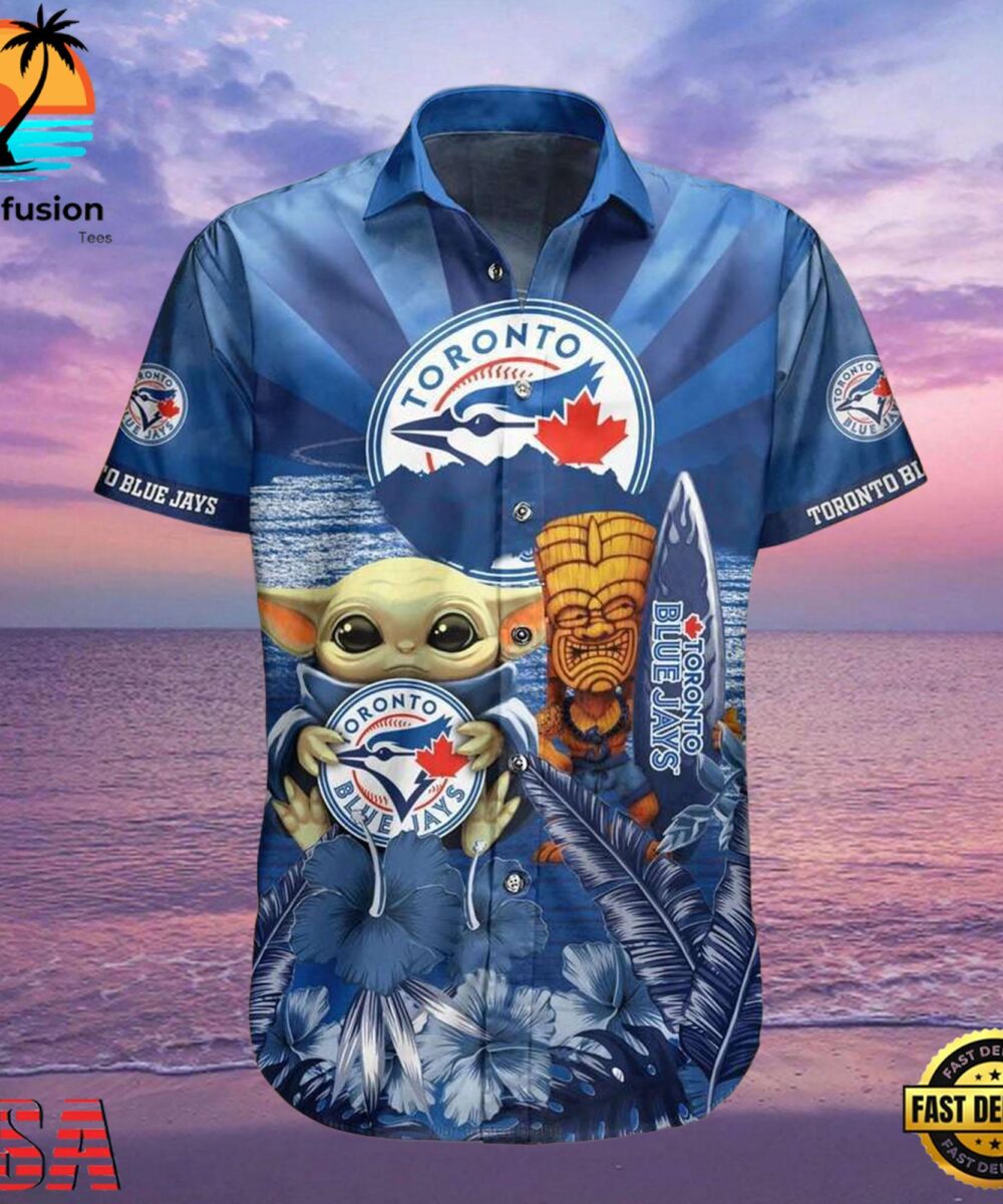 MLB Baby Yoda Toronto Blue Jays Aloha Hawaiian Shirt