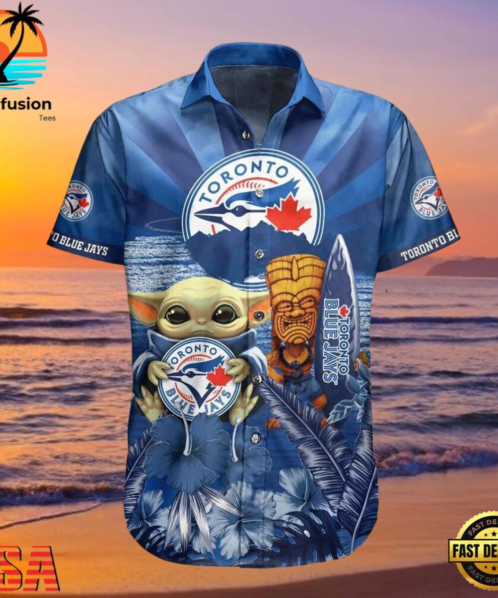 MLB Baby Yoda Toronto Blue Jays Aloha Hawaiian Shirt