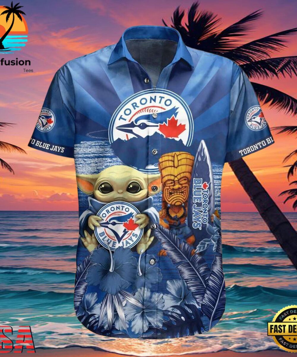 MLB Baby Yoda Toronto Blue Jays Aloha Hawaiian Shirt