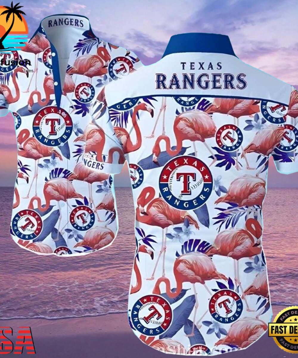 MLB Flamingo Breeze Texas Rangers Aloha Shirt