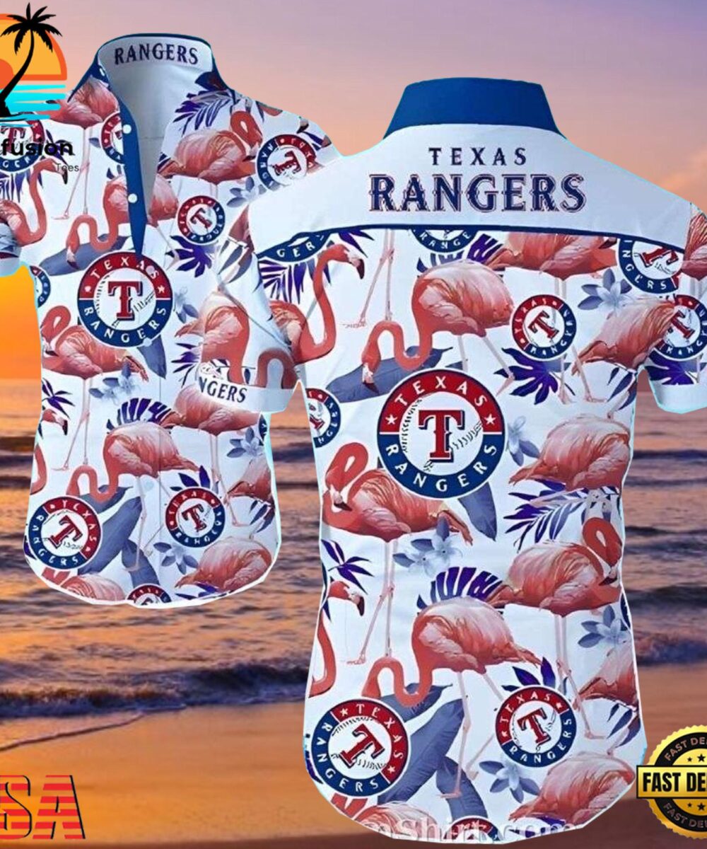 MLB Flamingo Breeze Texas Rangers Aloha Shirt