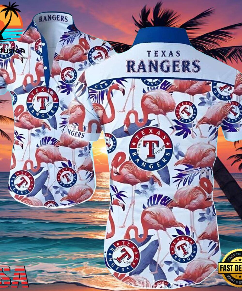 MLB Flamingo Breeze Texas Rangers Aloha Shirt
