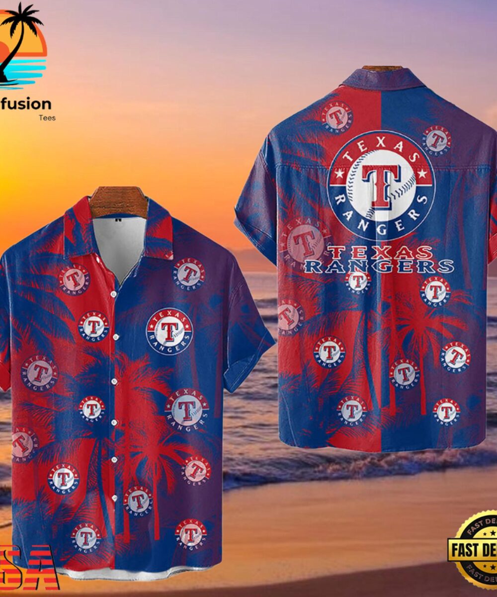 MLB Texas Rangers Tropical Palm Trees Aloha Hawaiian Shirt , Floral Shirts 6 MLB Texas Rangers Tropical Palm Trees Aloha Hawaiian Shirt
