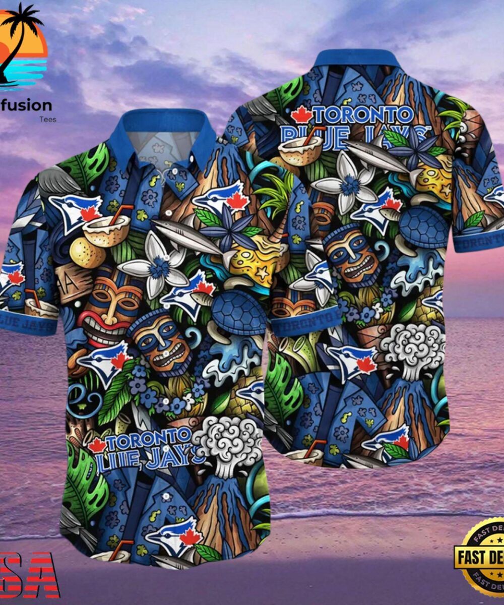 MLB Toronto Blue Jays Flower Aloha Hawaiian Shirt