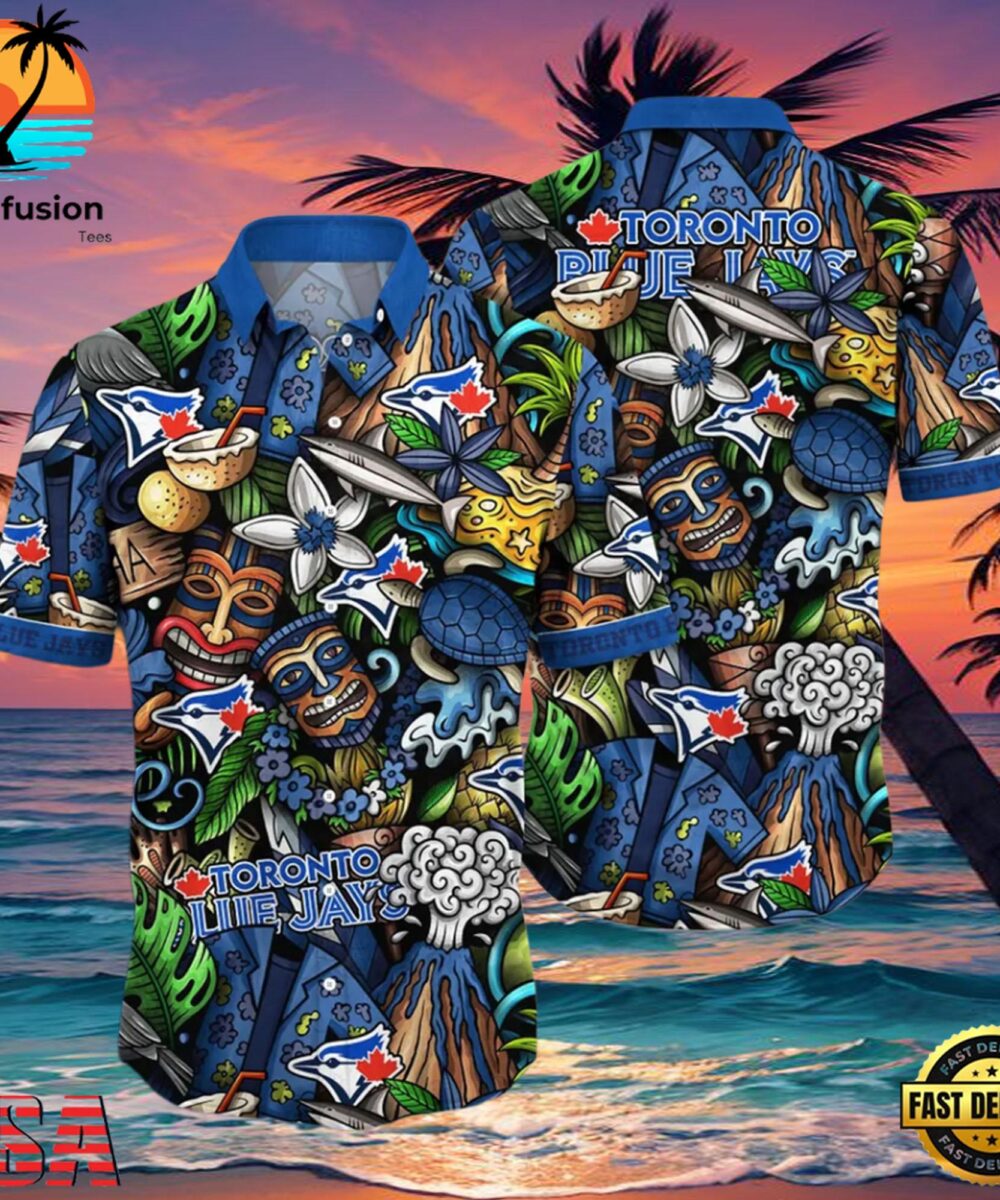 MLB Toronto Blue Jays Flower Aloha Hawaiian Shirt