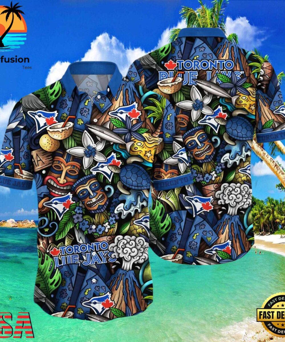 MLB Toronto Blue Jays Flower Aloha Hawaiian Shirt