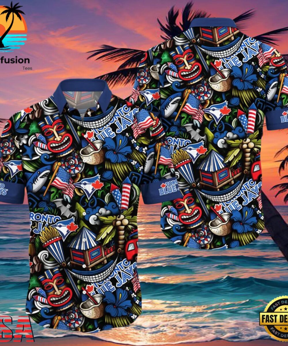 MLB Toronto Blue Jays Flower Aloha Hawaiian Shirt
