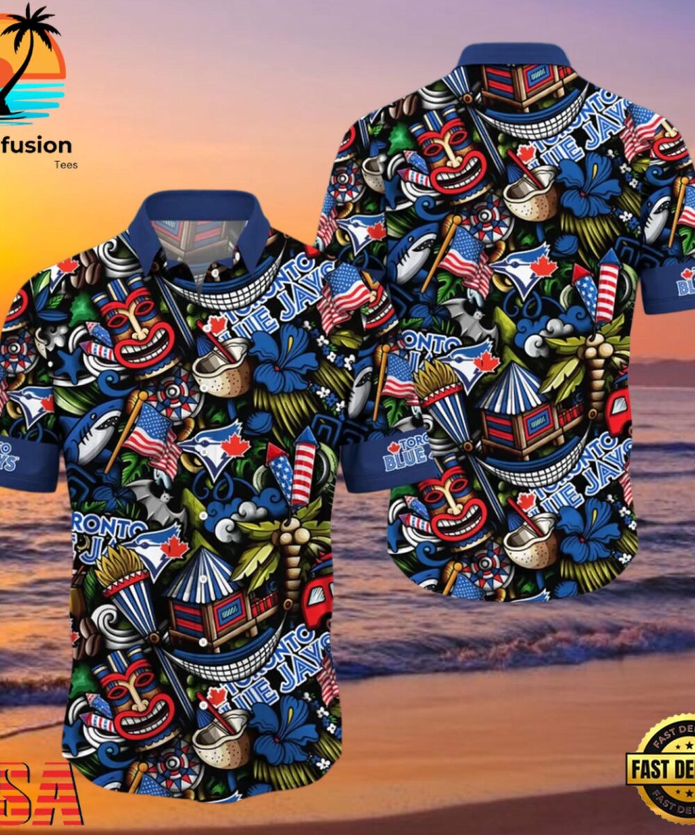 MLB Toronto Blue Jays Flower Aloha Hawaiian Shirt