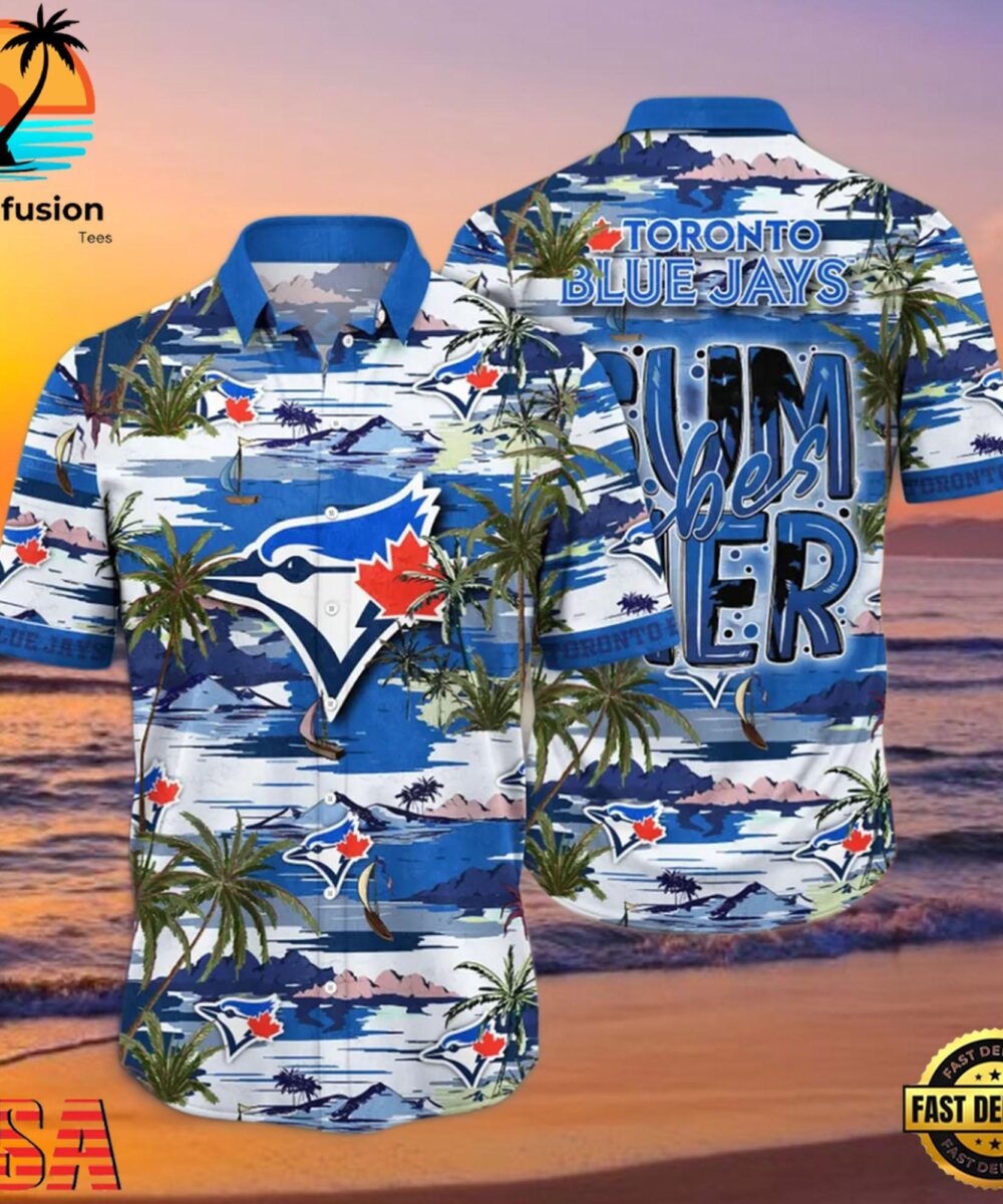MLB Toronto Blue Jays Flower Aloha Hawaiian Shirt