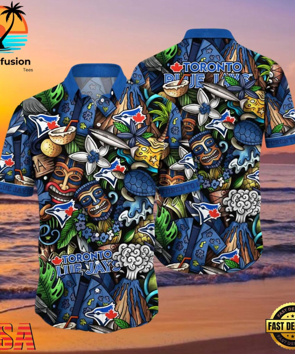 MLB Toronto Blue Jays Flower Aloha Hawaiian Shirt
